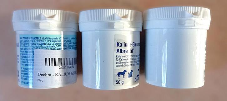 3x 50 gram Kalium-Gluconat van Dechra voor hond of kat, Dieren en Toebehoren, Dierenvoeding, Hond, Ophalen of Verzenden