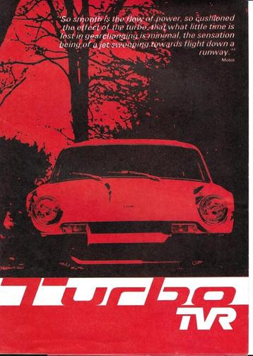 TVR Turbo sportwagen folder (tvr02) beschikbaar voor biedingen
