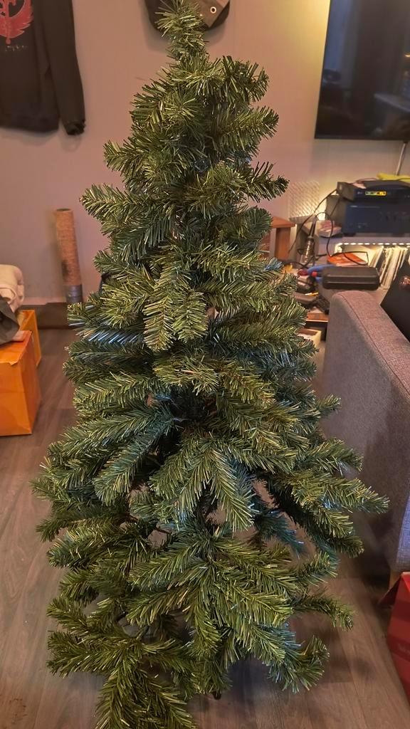 Kerst boom met verlichting, ballen en versiering., Diversen, Kerst, Ophalen