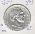 (R) Mooie 21/2 gld 1857 zfr,  W III., Zilver, 2½ gulden, Ophalen of Verzenden, Koning Willem III