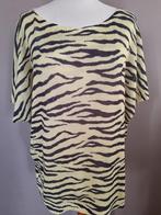 Geel/zwarte stretch top/dunne trui van Miss Etam, maat 48, Geel, Maat 46/48 (XL) of groter, Ophalen of Verzenden, Zo goed als nieuw
