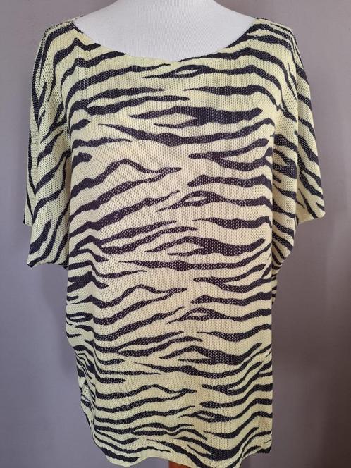 Geel/zwarte stretch top/dunne trui van Miss Etam, maat 48, Kleding | Dames, Truien en Vesten, Zo goed als nieuw, Maat 46/48 (XL) of groter