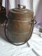 Antieke Koperen pot met Deksel, Ophalen of Verzenden