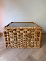 Rotan tafel met glazen blad - zware kwaliteit, Vierkant, Minder dan 50 cm, 50 tot 100 cm, Ophalen of Verzenden