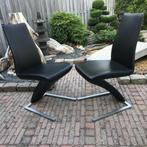 2 IZGS Rolf Benz 7800 stoelen stoel modern leer zwart, Ophalen, Zwart, Leer, Zo goed als nieuw