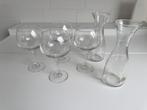 2x glazen karaf 0,5 liter en 4x XL martini of wijn glazen, Verzamelen, Glas en Borrelglaasjes, Verzenden, Zo goed als nieuw, Waterglas