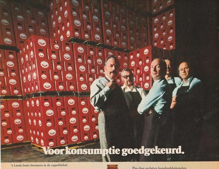 Retro reclame 1972 Amstel bier goedgekeurde kratten, Verzamelen, Retro, Overige typen, Verzenden