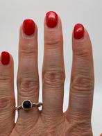 K418 Pandora zilveren ring onyx maat 18,5, 18 tot 19, Ophalen of Verzenden, Dame, Zilver