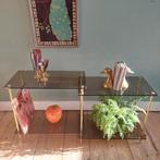 Lucky Vintage Hollywood Regency bijzettafel met 2 hoogtes, 100 tot 150 cm, 50 tot 75 cm, Vintage, N/A