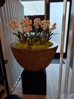 Grote gouden pot met nep orchideeën - 1 meter doorsnee, Ophalen, Overige materialen, 40 cm of meer, Rond