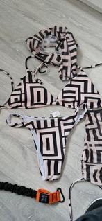 Zwart/Beige Bikini Set met Rok, Kleding | Dames, Badmode en Zwemkleding, Zwart, Nieuw, Ophalen of Verzenden, Onbekend