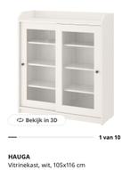 Hauga Ikea vitrinekast, Ophalen, Gebruikt, 100 tot 150 cm, Glas