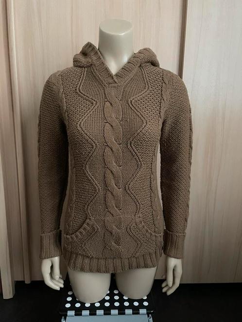 Zara gebreide knit wear sweater trui vest capuchon 36/38 S/M, Kleding | Dames, Truien en Vesten, Gedragen, Maat 36 (S), Bruin