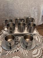 Camping servies  RVS Kopjes en Schotels Set, Caravans en Kamperen, Kampeeraccessoires, Ophalen of Verzenden, Gebruikt