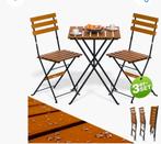 Compacte bistroset voor balkon of tuin, 2 zitplaatsen, Nieuw, Ophalen of Verzenden, Tuinset