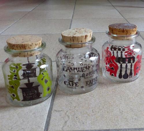 Vintage voorraadpotten glas kurk keuken koffiepot retro, Huis en Inrichting, Keuken | Potten en Pannen, Gebruikt, Pot, Bus of Blik