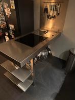 RVS Kookeiland met Siemens Inductie & Chrome Bakplaat, Ophalen, Gebruikt, 25 tot 50 cm, Minder dan 100 cm