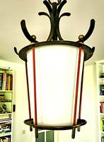 Vintage Hanglamp, Gebruikt, Verzenden, Mid Century, Glas