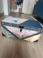Handbeschilderde speelgoed kist, Huis en Inrichting, Woonaccessoires | Kisten, Ophalen, Minder dan 50 cm, 50 tot 100 cm, Nieuw