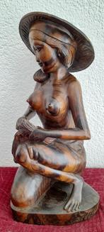 Balinese zittende vrouw aan sawa 27 cm art deco 1930, Verzenden
