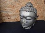 Boedha Boudha  hoofd brons verzilverd uit Bali handgemaakt, Ophalen of Verzenden, Zo goed als nieuw