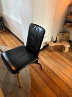 Eetkamerstoelen eighties Castelijn - Set van 4 €200, Gebruikt, Zwart, Leer, Ophalen of Verzenden