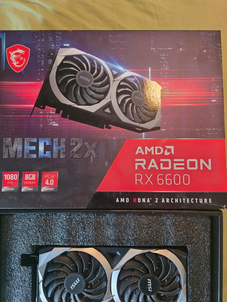 MSI Radeon RX 6600 MECH 2X Videokaart 8GB, Computers en Software, Videokaarten, Gebruikt, AMD, PCI-Express 4.0, GDDR6, HDMI, DisplayPort