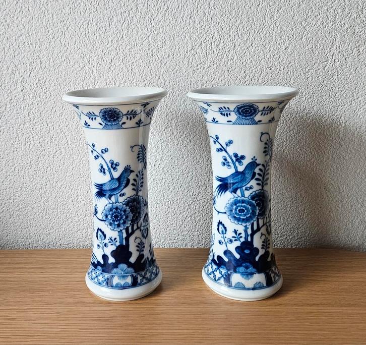 2 originele porseleinen Meissen trompetvazen, Antiek en Kunst, Antiek | Vazen, Ophalen