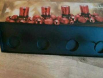 Kaarsenkandelaar + Ster met kaars glaasjes beschikbaar voor biedingen