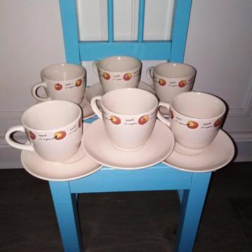 Jet ter Steege Apple kop en schotels 6 stuks beschikbaar voor biedingen