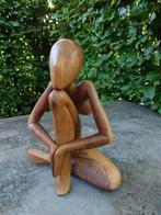 Houten Beeld 'Denker' - Abstract Kunstwerk, Antiek en Kunst, Ophalen