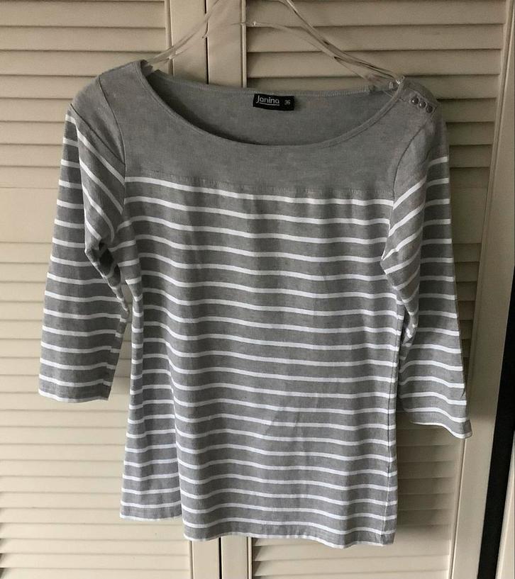 (J) Janina sweatshirt maat 36, Kleding | Dames, T-shirts, Zo goed als nieuw, Maat 36 (S), Grijs, Lange mouw, Ophalen
