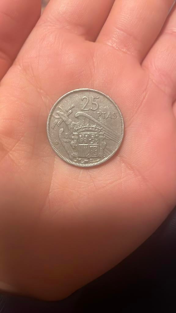 Munt spain 25 pesetas, Ophalen of Verzenden, Overige landen