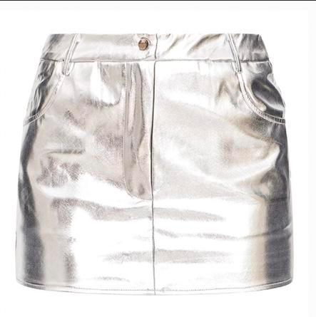 Nieuwe! Zilveren minirok van pretty Little thing mt 38, Kleding | Dames, Rokken, Zo goed als nieuw, Maat 38/40 (M), Overige kleuren