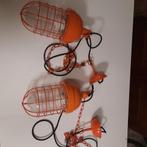 Industriële Lampenset Oranje - 2 Stuks, Antiek en Kunst, Ophalen of Verzenden