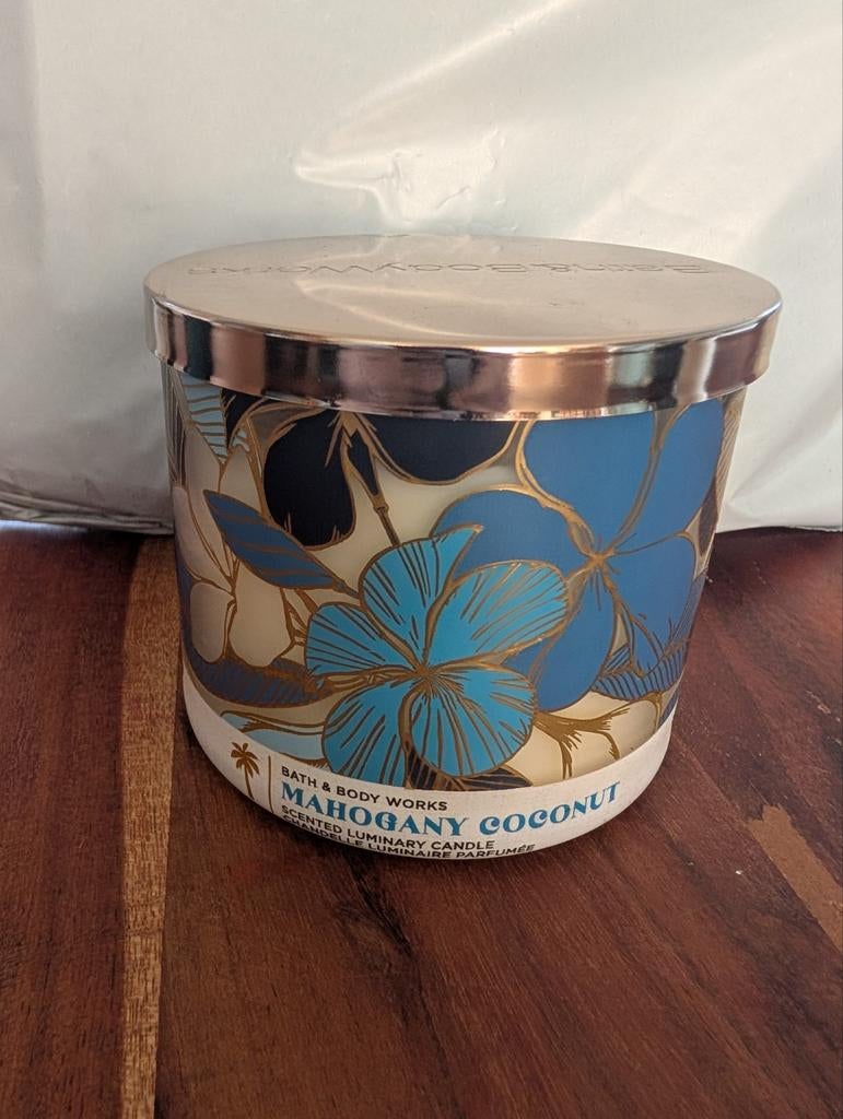 ath and Body Works kaars Mahogany Coconut, Ophalen of Verzenden, Nieuw, Overige materialen, Minder dan 25 cm