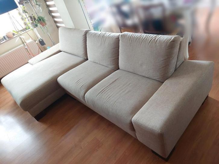 2-zits bank + lounge element, Huis en Inrichting, Banken | Complete zithoeken, Gebruikt, Stof, Ophalen