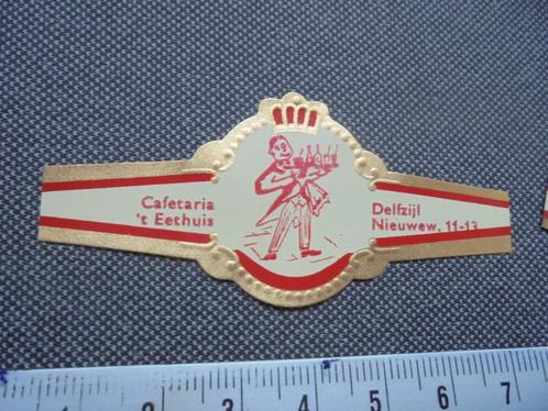 Sigarenband Cafetaria 't eethuis in DELFZIJL, Verzamelen, Rookartikelen, Aanstekers en Luciferdoosjes, Zo goed als nieuw, Sigarenbandjes