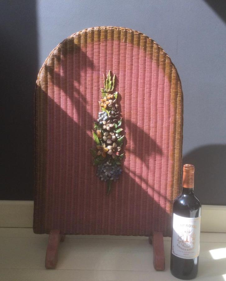 antiek brocante Lloyd Loom (haard) scherm - decoratiestuk, Antiek en Kunst, Curiosa en Brocante, Ophalen