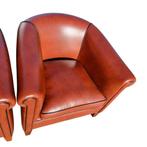 2 nette Chesterfield club fauteuils cognac leer + BEZORGING, ., Chesterfield, Ophalen of Verzenden, Zo goed als nieuw