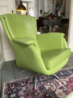 Fauteuil leer groen stoel, Ophalen, Zo goed als nieuw, 75 tot 100 cm, Leer