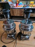 Glanzend zilverkleurige lampenvoeten, Huis en Inrichting, Lampen | Tafellampen, Klassiek, Ophalen of Verzenden, Zo goed als nieuw