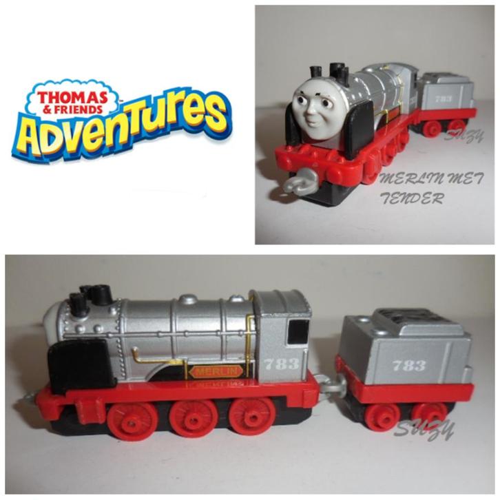 Thomas de Trein Adventures, Merlin met Tender, Kinderen en Baby's, Speelgoed | Thomas de Trein, Zo goed als nieuw, Ophalen of Verzenden