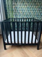 TWF Box Fleur mat zwart met boxmatras, Kinderen en Baby's, Boxen, Ophalen, Zo goed als nieuw, Vierkant, In hoogte verstelbaar