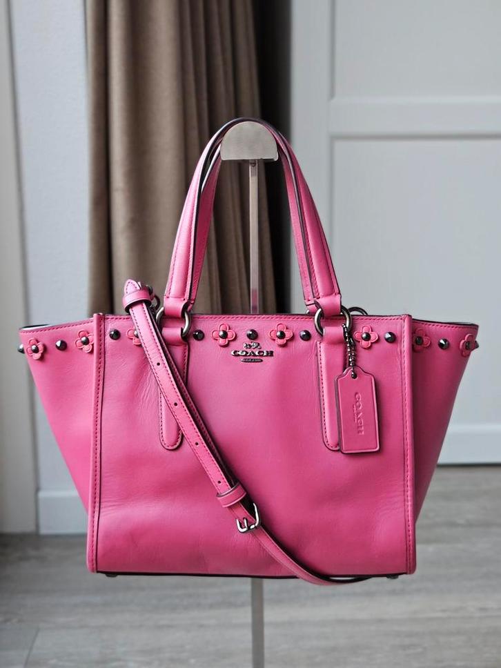Coach Crosby leren tas / crossbodytas, Sieraden, Tassen en Uiterlijk, Tassen | Damestassen, Zo goed als nieuw, Schoudertasje, Roze