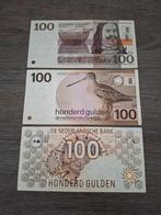 Set 3 biljetten 100 gulden: 1970, 1977 & 1992, Ophalen of Verzenden, 100 gulden