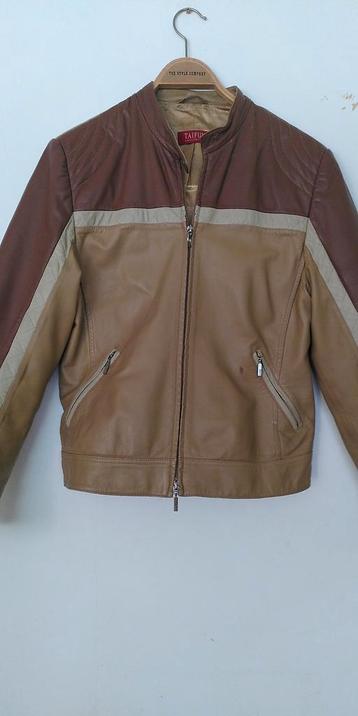 Prachtig leren jasje, stoer, 3 kleuren bruin, kort, rits, L beschikbaar voor biedingen