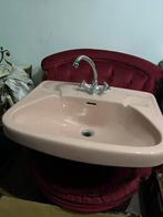 Licht roze retro wastafel, Doe-het-zelf en Verbouw, Sanitair, Ophalen, Gebruikt, Wastafel