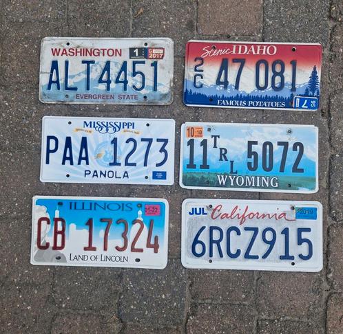 Kentekenplaat SET USA 6 nummerborden nummerplaten License Vs, Verzamelen, Automerken, Motoren en Formule 1, Gebruikt, Auto's, Ophalen of Verzenden