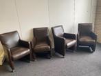 Eetkamer stoelen, Ophalen, Bruin, Leer, Zo goed als nieuw